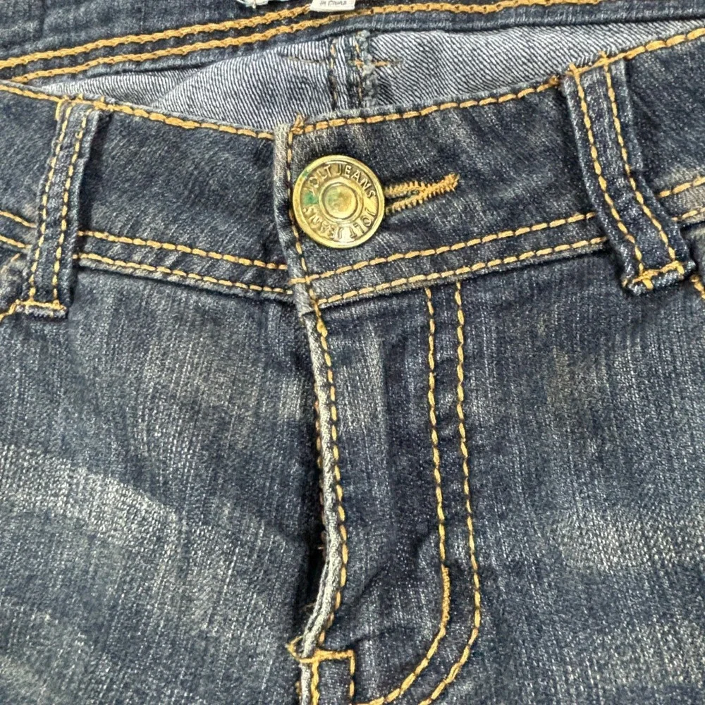 Jolt Skinny Jeans Women Size 5 Blue Dark Wash‎ Low Rise Embroidered Denim